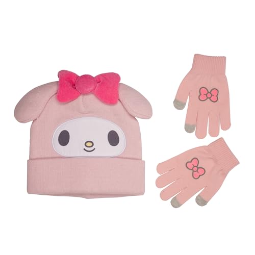 3D Beanie & Glove Set for Kids, Jacquad Knit with Embroidered Appliques