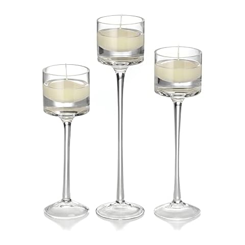 yummi Set of 18 Floating Candles and Monet Stem Holders - Ivory Cover
