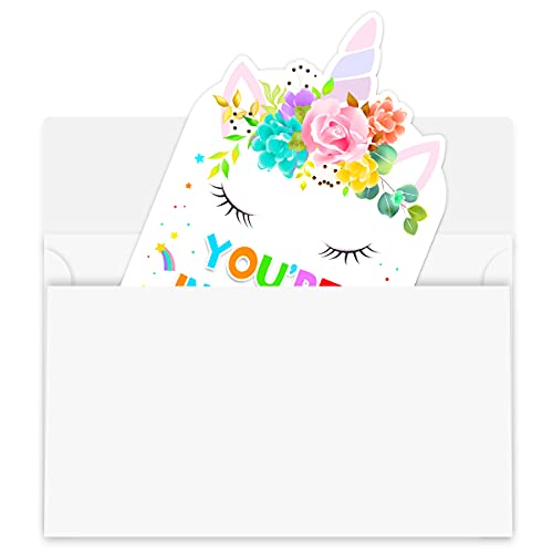30 Unicorn Birthday Party Invitations With Envelopes, Unicorn Birthday Invitation #TOP3