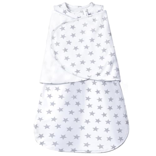 Image of AugTwig Baby Swaddle,Sleep Sack 6-12 Months,Adjustable WearableTransition Blanket,Miracle Swaddles for Babies Large,100% Cotton(Gray Stats)