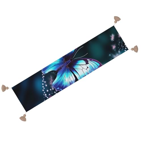 Chemin de table rustique automne papillon déco Noël et nappe de fête 152cm