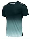PINSPARK Camiseta Deportiva De Manga Corta Hombre, Transpirable, Secado RáPido, Correr Y Gimnasio, con Degradado