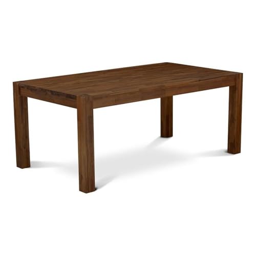 East West Furniture LM7-0N-T Lismore Dining Room Table - Rectangle Rustic Wood Table, 40x72 Inch, Walnut