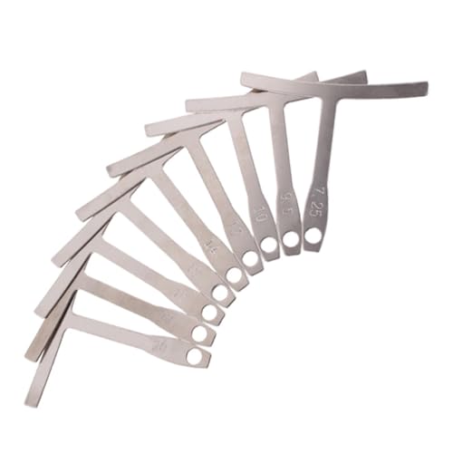 Holibanna 9 piezas Kit Calibradores T de Acero Inoxidable para Medir Radio y Trastes Mástil y Diapasón...