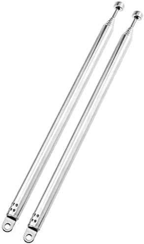 E-outstanding 2PCS Radio Antenna Telescopic Antenna Replacement 7 Sections Stainless Steel Aerial for TV and FM Radio