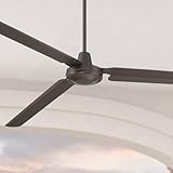 Casa Vieja 72' Velocity Modern Industrial 3 Blade Indoor Outdoor Ceiling Fan Oil Rubbed Bronze Brown Damp Rated for Patio Exterior House Home Porch Gazebo Garage Barn