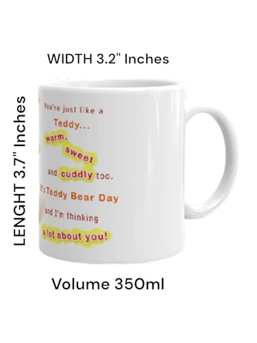 Image of Better Gift Flowers Happy Teddy Bear Day Mug, Round Shaped Multicolor Themed Coffee Mugs, Mug for Gifting, Gifting Items for Family, Friends & Closed Ones