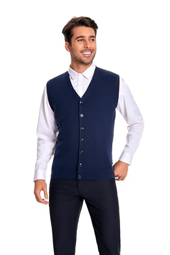 Men's 100% Cashmere V Neck Vest2