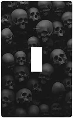 Black Skull Single Toggle Light Switch Cover Plate Decorative for Kitchen Standard Size 1 Gang 4.5" x 2.76"
