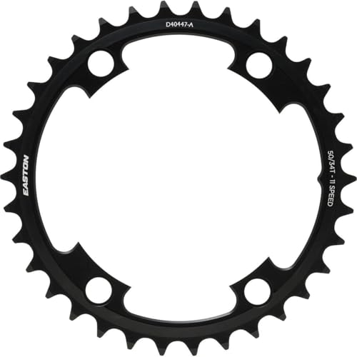 Plateau asymétrique 4-trous 53t noir pour transmission de vélo route