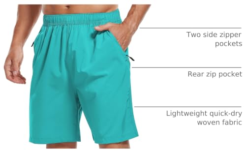 Image of SPOSULEI Men's Athletic Hiking Shorts Water Resistant Quick-Dry Lightweight Outdoor Sweat Shorts with Zipper Pockets