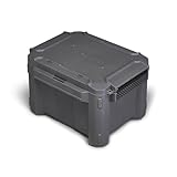 Plano GoNow Box, Waterproof Gear Storage, Heavy-Duty Outdoor Utility Container with Tray and Dividers for Tools and Accessories, Small, Charcoal