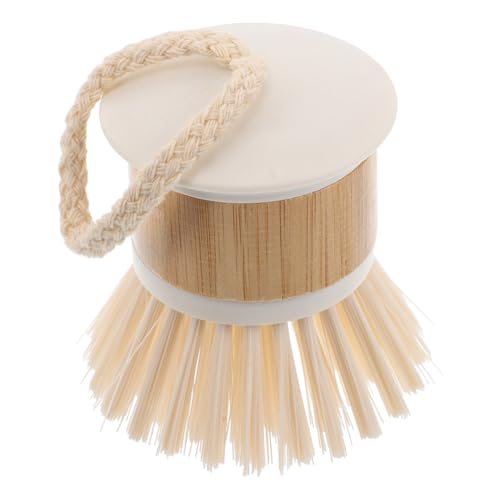 OUNONA Bamboo Wood Dish Brush Oven Cleaning Brush for Kitchen Pot Pan Scrubber Skillet Scrubber Crevice Cleaner