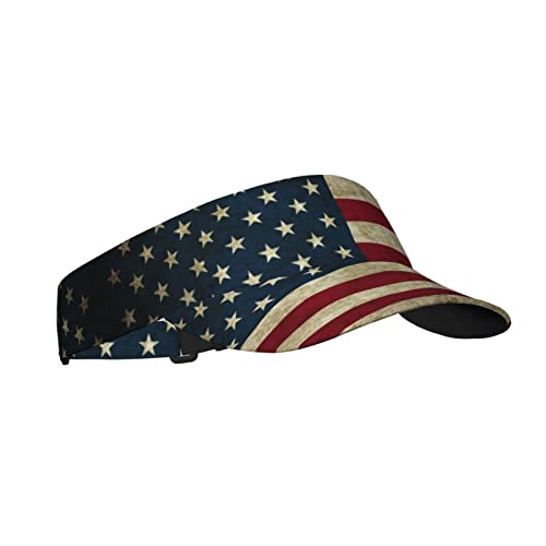 Logmor American Flag Patriotic Usa Pattern Sunscreen Visor Hats For Women & Men, Sport Empty Top Baseball Sun Cap, Tennis Visor, Golf Visor Black #TOP8
