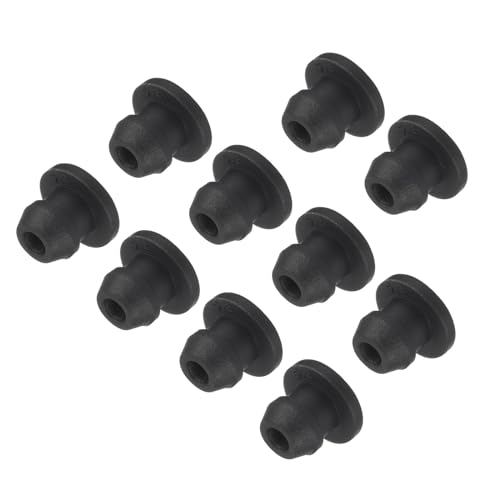 MECCANIXITY Silicone Snap in Locking Hole Plugs,Rubber Panel Seal Cover Flush Type Panel Round for Kitchen Rubber Bulkheads Waterproof Sealing Plugs 5mm/0.2 Inch Diameter Black,Pack of 10