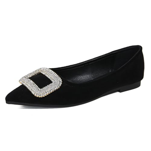 Ballerines de mariée à paillettes et bout pointu escarpins plats de soirée confortables