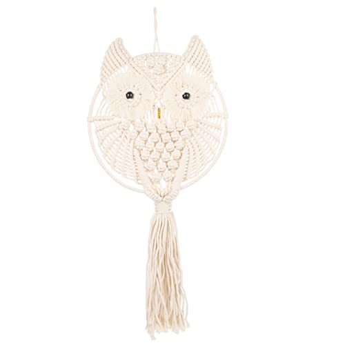 Tapiz de macramé con diseño de búho para dar un toque bohemio y cálido a tu pared