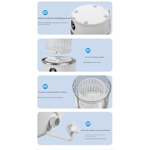 Mini lave linge 3L rechargeable et machine à laver portative pour sous-vêtements - 5