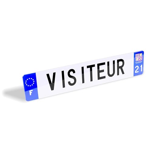 Cache Plaque immatriculation Texte personnalisé, Ex : Plaque Parking invité,Voiture Visiteur - 52x11 cm -Personnalisable