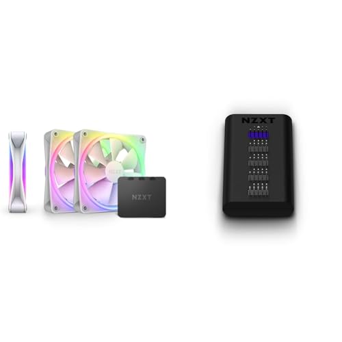 Image of NZXT RGB 120mm Triple Fan Pack and Internal 4-Port USB Hub - F120 RGB Duo 3-Pack with Controller and AC-IUSBH-M3 Magnetic Expansion