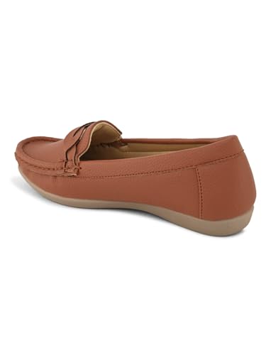 Image of XE Looks Women's Wave Design Loafer Ballet & Moccasins Faux Leather, Trendy and Stylish, Slip-on Mule Shoes for Daily Casual Wear & Formal Wear for Women & Girls