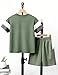 kadoubiyoo Boys Clothes Size 10-12 Color Block T-Shirt and Shorts Kids Summer Set 2PCS Boys Outfits
