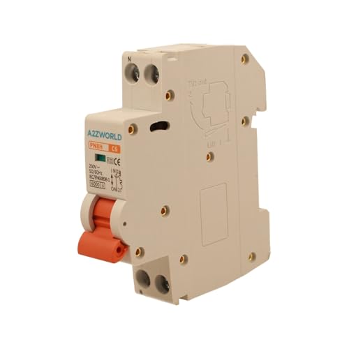 Leistungsschalter 6A C6, 1P+N 6kA Kurve C, Slim Solo 1 Modul DIN 220V AC, zertifiziert IEC60898-1, Serie PN8H