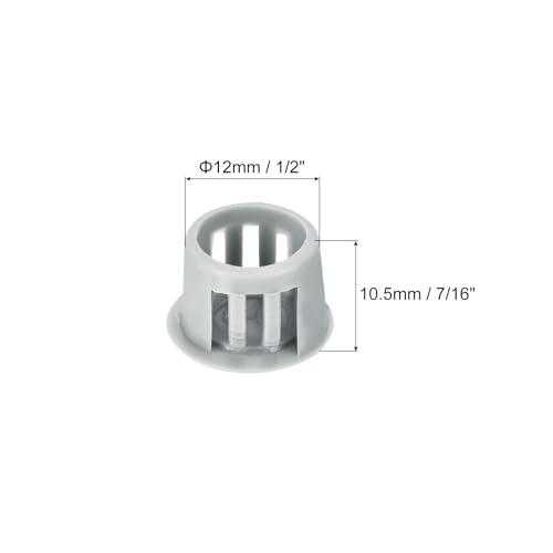 Image of MECCANIXITY 64PCS 12mm(1 /2 inch) Light Gray Plastic Hole Plugs, Flush Type Panel Hole Plugs Insert End Caps for Locking Hole Tubes Furniture Cabinet