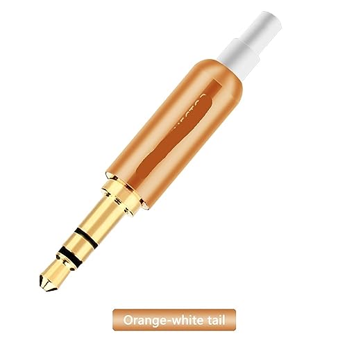 Prise audio en cuivre 3.5mm connecteur jack 3 pôles pour écouteurs et câbles stéréo Orange-Crystal Tail