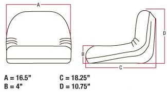 Riding Mower Lawn Tractor Seat Mid Back for John Deere Models 115, LA100, L100, L105, L107, L108, L110, L111, X110,102,105,125 Part No: GY20495
