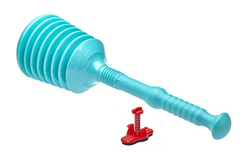 Plunger - Fix Blocked Drains and Sinks with our Big Master Plunger - (Turquoise) by Turboproducts, Turquoise / Red, Individual