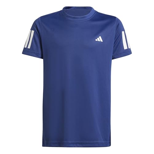 adidas Boy's Boys Club Tennis 3-Stripes T-Shirt, Dark Blue, 15-16 Years