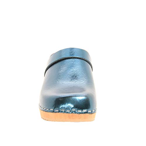 Image of Bjork Maja Wood Open Back Leather Clogs