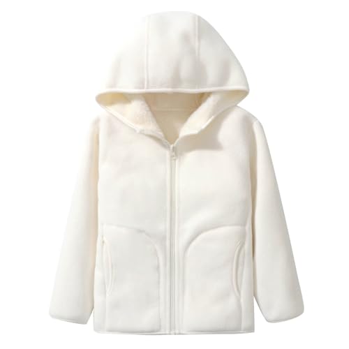 Girls Sherpa Jackets Thicken Warm Fleece Coats Zip Up Hooded Fuzzy Winter Jacket with Pockets Tween Girl Clothes