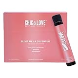 CHIC & LOVE Elixir De La Juventud | Fórmula Antiedad | Viales de Colageno Hidrolizado para Beber | Con Vitaminas E, D3, A, Biotina, Elastina | Viales bebibles (20x25 Ml)