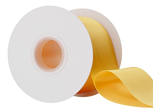Ribbonitlux 75mm Wide Double Face Satin Ribbon 22 Meters (660-Yellow Gold, Set for Bow Party Decor, Sewing Applications - Image 2