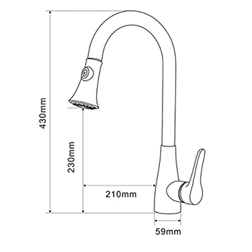 Robinet de cuisine avec douchette extractible en laiton or rose mitigeur d'évier rotatif 360