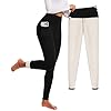 FULLSOFT Fleece Lined Leggings for Women – Thick High Waisted Winter Warm Yoga Pants Workout Tummy Control Thermal Warm Leggings with Pockets(White,Small)