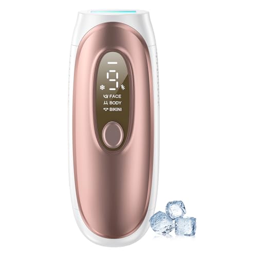 Aopvui IPL Laser Hair Removal, Laser Hair Removal for Women and Men with 5 C° Sapphire Ice-Cooling Function, Permanent at Home Laser Hair Removal, Painless Hair Removal Device with Unlimited Flashes
