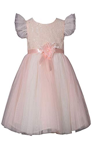 Bonnie Jean Girl's Unicorn Rainbow Dress for Baby Toddler and Little Girls (5, FlutterPeach)