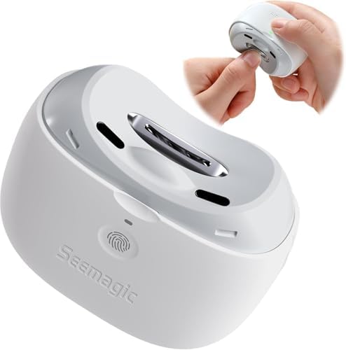 Elektrischer Nagelknipser für Fingernägel Nageltrimmer: 3 in 1 Automatischer Elektrischer Nagelknipser mit LED-Licht, Wiederaufladbar Automatischer Nagelknipser für Erwachsene Senioren Kinder, Weiß