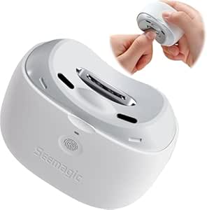 Elektrischer Nagelknipser für Fingernägel Nageltrimmer: 3 in 1 Automatischer Elektrischer Nagelknipser mit LED-Licht, Wiederaufladbar Automatischer Nagelknipser für Erwachsene Senioren Kinder, Weiß