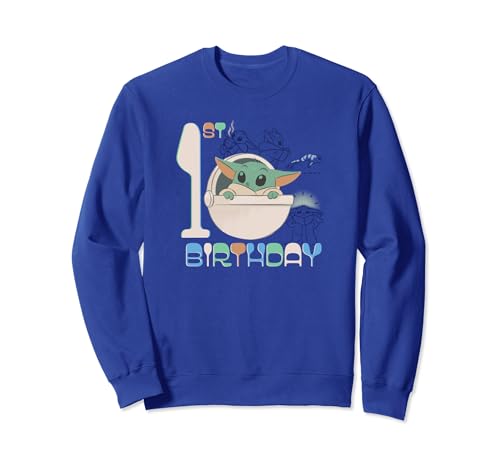 Sweatshirt Star Wars Baby Yoda portrait pour fête de 1 an