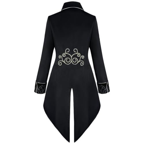 Chaqueta gótica para hombre como disfraz medieval de Halloween y abrigo largo steampunk vintage 4