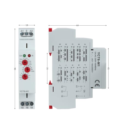 Relais temporisé multifonction programmable rail DIN YCT8-M2