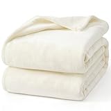 Hansleep Fleece Blanket Twin Size Beige, Soft Cozy Twin Blanket, Fuzzy Flannel Blanket for Bed, Sofa, Couch, Travel, Camping, Beige, 60x80 Inches