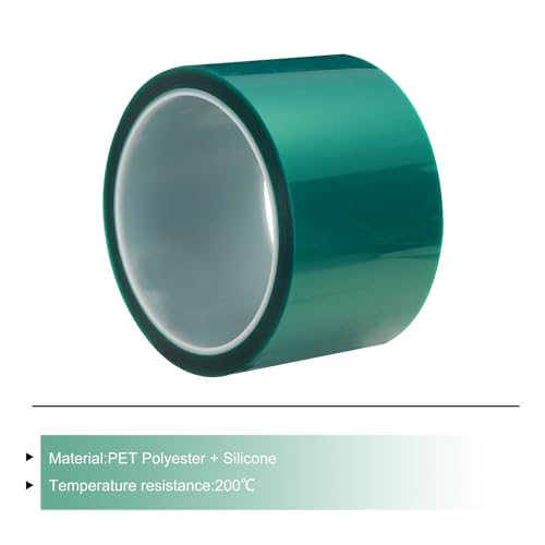 Image of MECCANIXITY Resin Tape Silicone Adhesive Tape High Temperature Resistance Easy Peeling Polyester for Epoxy Resin,River Tables,Craft,Remove Residue 2.36 Inch Wide 108FT Long(Green),Pack of 1
