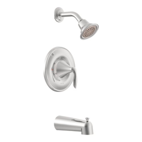 Moen T62133EP-2510 Kit de recorte para bañera y ducha Eva Posi-Temp con manija palanca y válvula, cromado miniatura 2