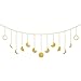 ikasus Catene Ghirlanda a Fasi Lunari, Fase Luna Muro Decorazione, Bohémien Brillante Parete Appesi Ornamenti Natalizi, Luna Appeso,Testiera Decor per Camera da Letto Soggiorno Dormitorio, Oro
