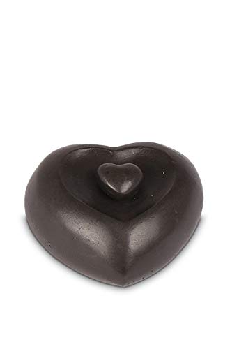 Mini-urne en bronze Coeur pour cendres funéraires